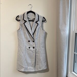 SHEIN Black and White Checkered Vest